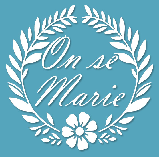 Pochoir Adhésif 20 x 20 cm Couronne Fleurie Mariage On se Marie