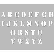 Pochoirs Adhésifs Alphabet Industriel, 15 cm de hauteur par lettre