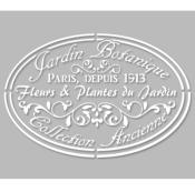 Pochoir Adhésif 30 x 20 cm Médaillon Vintage Jardin Botanique