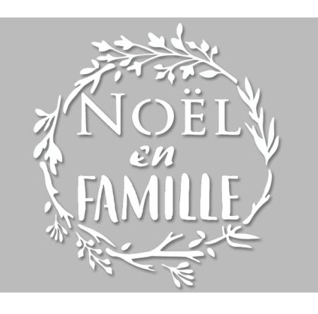 Pochoir Adhésif 20 x 20 cm Couronne Nature Noël en Famille 