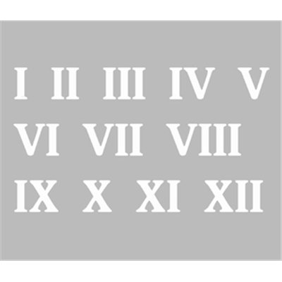Pochoir Adhésif 28 x 18 cm CHIFFRES ROMAINS (3cm par chiffre)