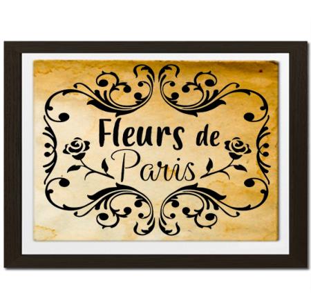 Pochoir Adhésif 30 x 20 cm Affiche Ancienne Fleurs de Paris