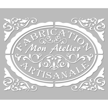 Pochoir Adhésif 30 x 20 cm Médaillon Fabrication Artisanale, Mon Atelier Stylisé
