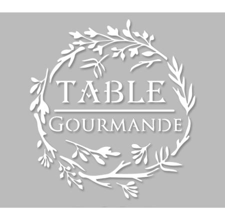 Pochoir Adhésif 20 x 20 cm Couronne Table Gourmande
