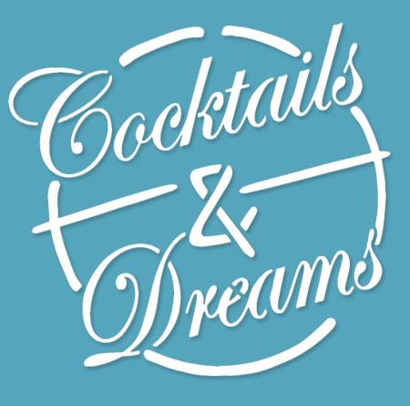 Pochoir Adhésif 20 x 20 cm Affiche Cocktails & Dreams