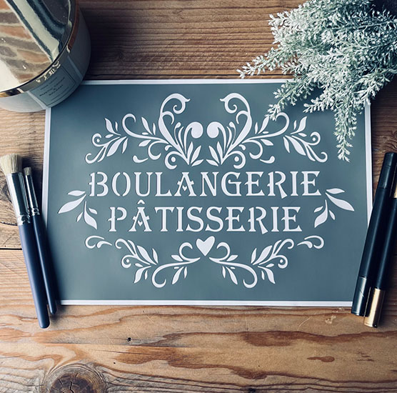 Pochoir Adhésif 30 x 20 cm Affiche Boulangerie & Pâtisserie