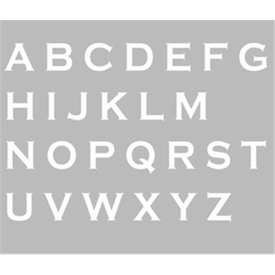 Pochoir Adhésif 30 x 20 cm ALPHABET VINTAGE (3cm par lettre)