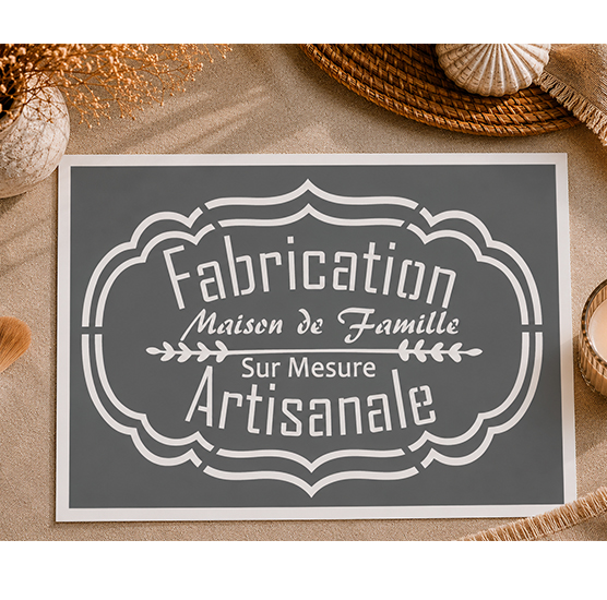 Affiche Vintage Fabrication Artisanale – Maison de Famille 30x20 cm – Déco Style Rétro