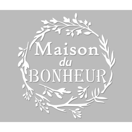 Pochoir Adhésif 20 x 20 cm Couronne Nature, Maison du Bonheur
