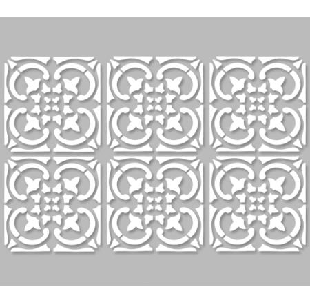 Pochoir Adhésif 30 x 20 cm Set de 6 Carreaux Ciment Anciennes