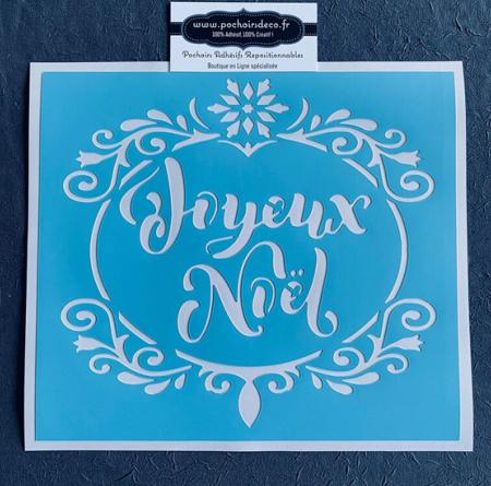 Pochoir Adhésif 25 x 20 cm Médaillon Flocon arabesques Joyeux Noël