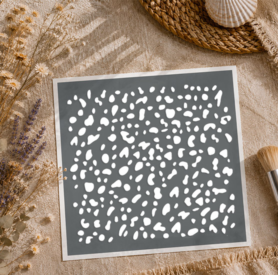 Pochoir Adhésif Texture Léopard 20x20 cm – Déco Animalier et Ambiance Savane