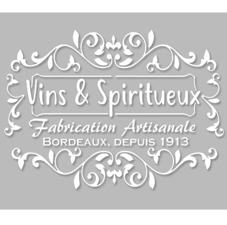 Pochoir Adhésif 30 x 20 cm Affiche Vintage Vins & Spiritueux