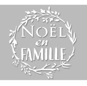 Pochoir Adhésif 20 x 20 cm Couronne Nature Noël en Famille 