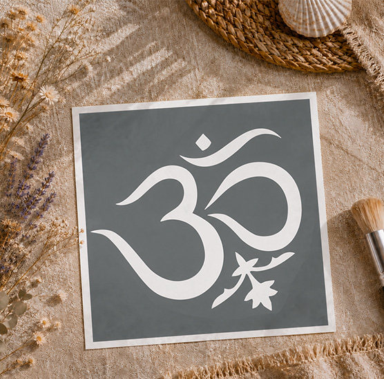 Pochoir Adhésif Symbole Om Zen 20x20 cm – Déco Yoga et Harmonie Intérieure