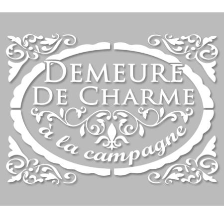 Pochoir Adhésif 30 x 20 cm Médaillon Demeure de Charme Stylisé