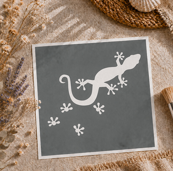 Pochoir Adhésif Lézard Gecko Salamandre 20x20 cm – Déco Nature et Ambiance Exotique