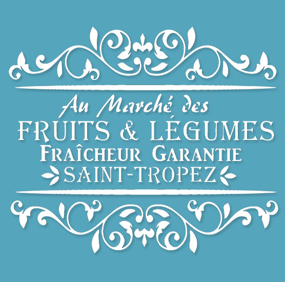 Pochoir Adhésif 30 x 20 cm Affiche Fruits & Légumes Vintage
