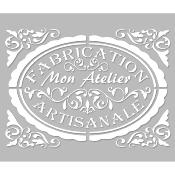 Pochoir Adhésif 30 x 20 cm Médaillon Fabrication Artisanale, Mon Atelier Stylisé