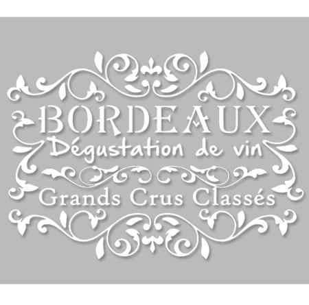 Pochoir Adhésif 30 x 20 cm Affiche Vin Dégustation Grands Crus Classés