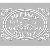 Pochoir Adhésif 30 x 20 cm Médaillon Vintage, Petite Princesse