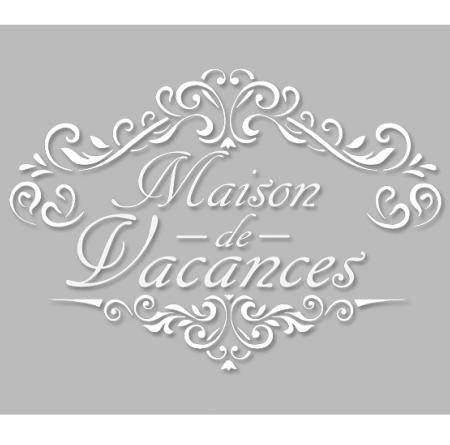 Pochoir Adhésif 30 x 20 cm Médaillon Maison de Vacances Stylisé
