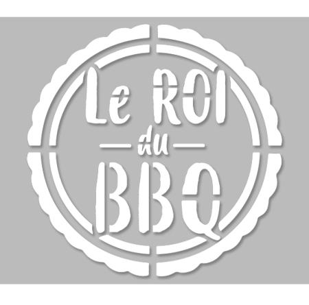 Pochoir Adhésif 20 x 20 cm Médaillon Le Roi du Barbecue