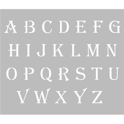 Pochoir Adhésif 30 x 20 cm Alphabet Shabby (3 cm par lettre)
