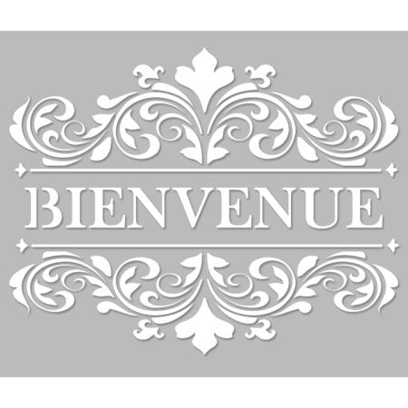Pochoir Adhésif 25 x 20 cm Affiche Bienvenue Stylisée