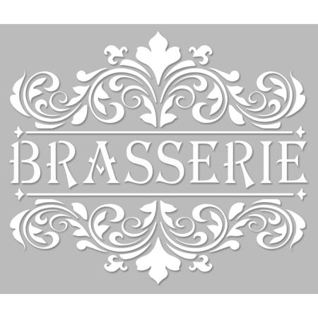 Pochoir Adhésif 25 x 20 cm Affiche Brasserie & Arabesques