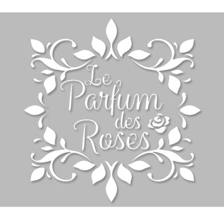 Pochoir Adhésif 20 x 20 cm Médaillon Le Parfum des Roses