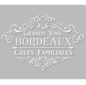 Pochoir Adhésif 30 x 20 cm Médaillon Vins de Bordeaux, Caves Familiales