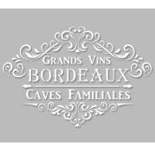 Pochoir Adhésif 30 x 20 cm Médaillon Vins de Bordeaux, Caves Familiales
