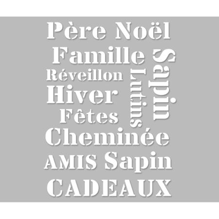 Pochoir Adhésif 30 x 20 cm Planche Lettrages Thème NOEL en police Industrielle