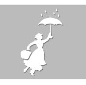 Pochoir Adhésif 25 x 20 cm Silhouette Marry Poppins