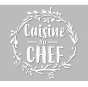 Pochoir Adhésif 20 x 20 cm Couronne Nature Cuisine du Chef
