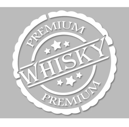 Pochoir Adhésif 20 x 20 cm Médaillon Ancien Whisky Premium