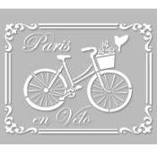 Pochoir Adhésif 30 x 20 cm Médaillon Paris en Vélo Vintage