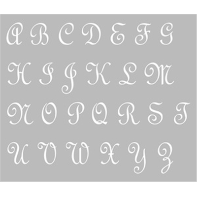 Pochoir Adhésif 30 x 20 cm ALPHABET ELEGANCE (3cm par lettre)