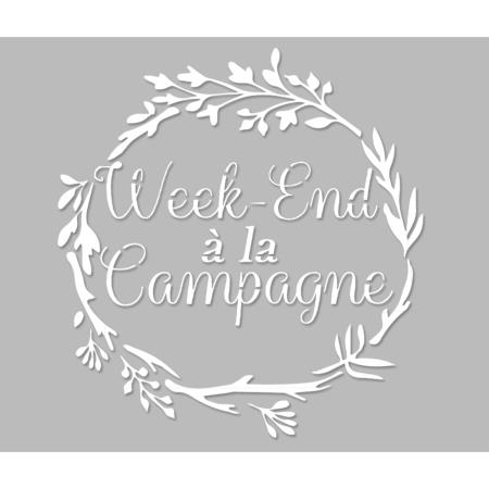 Pochoir Adhésif 20 x 20 cm Couronne Week-End à la Campagne