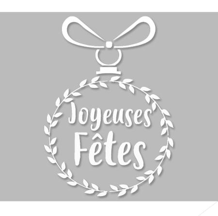 Pochoir Adhésif 25 x 20 cm Boule Noel Joyeuses Fêtes