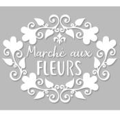 Pochoir Adhésif 30 x 20 cm Affiche Marché aux Fleurs & Fleur de Lys