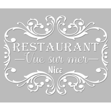 Pochoir Adhésif 30 x 20 cm Affiche Restaurant Nice Stylisée