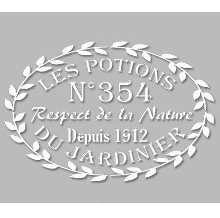 Pochoir Adhésif 30 x 20 cm Médaillon Les Potions du Jardinier
