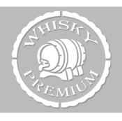 Pochoir Adhésif 20 x 20 cm Médaillon Whisky Premium