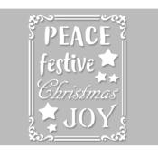 Pochoir Adhésif 30 x 20 cm Médaillon Noel Peace, Joy, Christmas