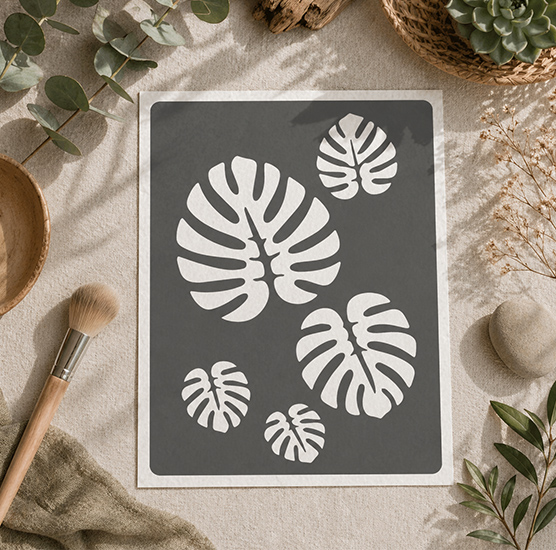 Pochoirs tote bag plantes, fleurs et nature