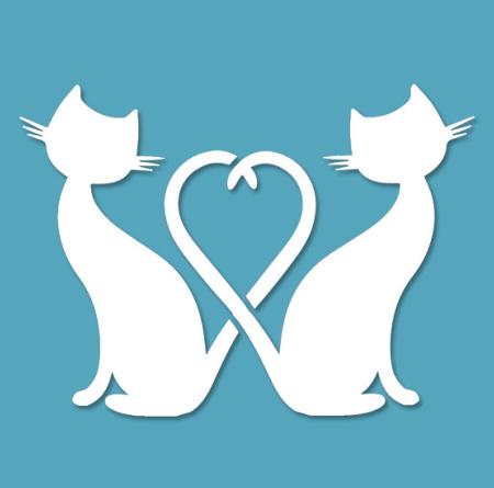 Pochoir Adhésif 25 x 20 cm Chats Amoureux & Coeur