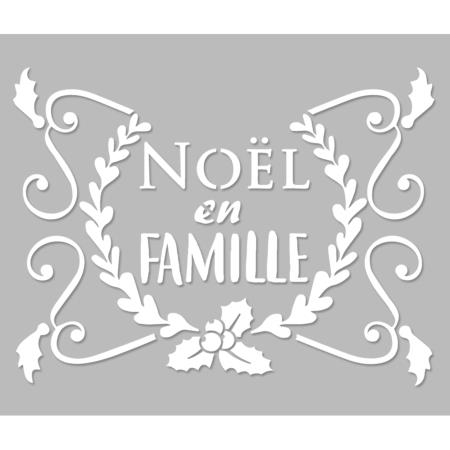Pochoir Adhésif 30 x 20 cm Arabesques, Couronne Noël en Famille