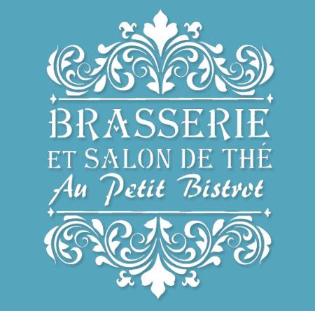 Pochoir Adhésif 25 x 20 cm Affiche Brasserie ,Salon de Thé & Arabesques